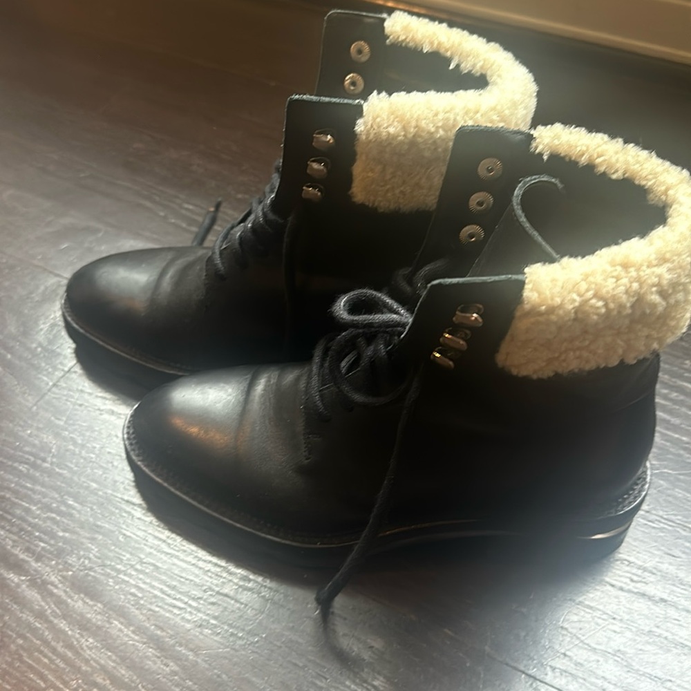 Alexander wang sherling boots 8.5